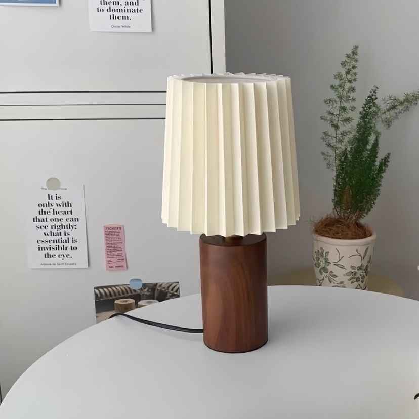 Retro Pleated Wooden LED Desk Lamp USB 3W for Living Room Home Bedroom Bedsides Atmosphere LED Night Light Decoration Table Lamp
