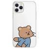 Funny Bear Rabbit Paired Couple Phone Case for iPhone 15 16 12 11 13 Pro Max Mini XR 8 14 Plus SE3 Clear Lovers Cover Fundas
