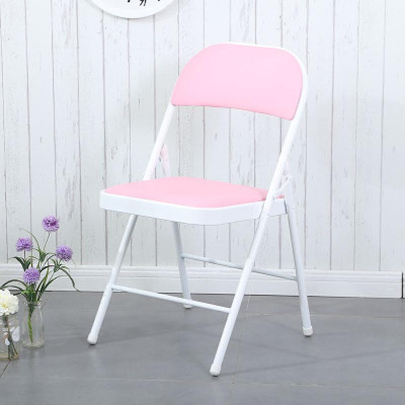 

Портативный складной металлический стул для домашнего офиса, компьютерный стол, принадлежности розовый