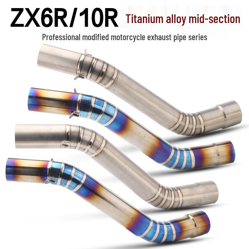 ZX6R/ZX10R Titanium Alloy Mid-Pipe Connector for Non-Destructive Motorcycle Modification