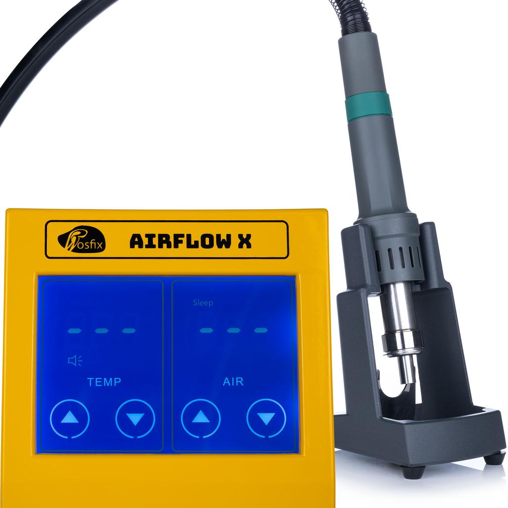 AirFlow X Rosfix 1300W Touch LCD TurboPro - SMD Hot Air Soldering Station | 3 Channels | Touchscreen | Brushless Turbine | Auto Sleep | Lead-Free