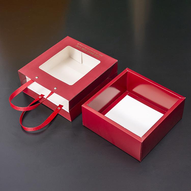 Einfarbige Transparente Fensterverpackungsbox Leere Box Handgehaltene Schubladen-Stil Geschenktasche Geschenkkartons zum Internationalen Frauentag