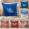 Vintage Butterfly Ins Anime Style Art Cushion Cover Pillowcase Antidustmite Invisible Zipper Short Plush Sofa Cushion