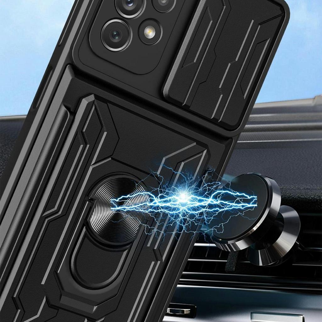 For Samsung Galaxy A23 5G (Global Version)/A23 4G Case PC + TPU Kickstand Phone Back Cover with Camera Slider