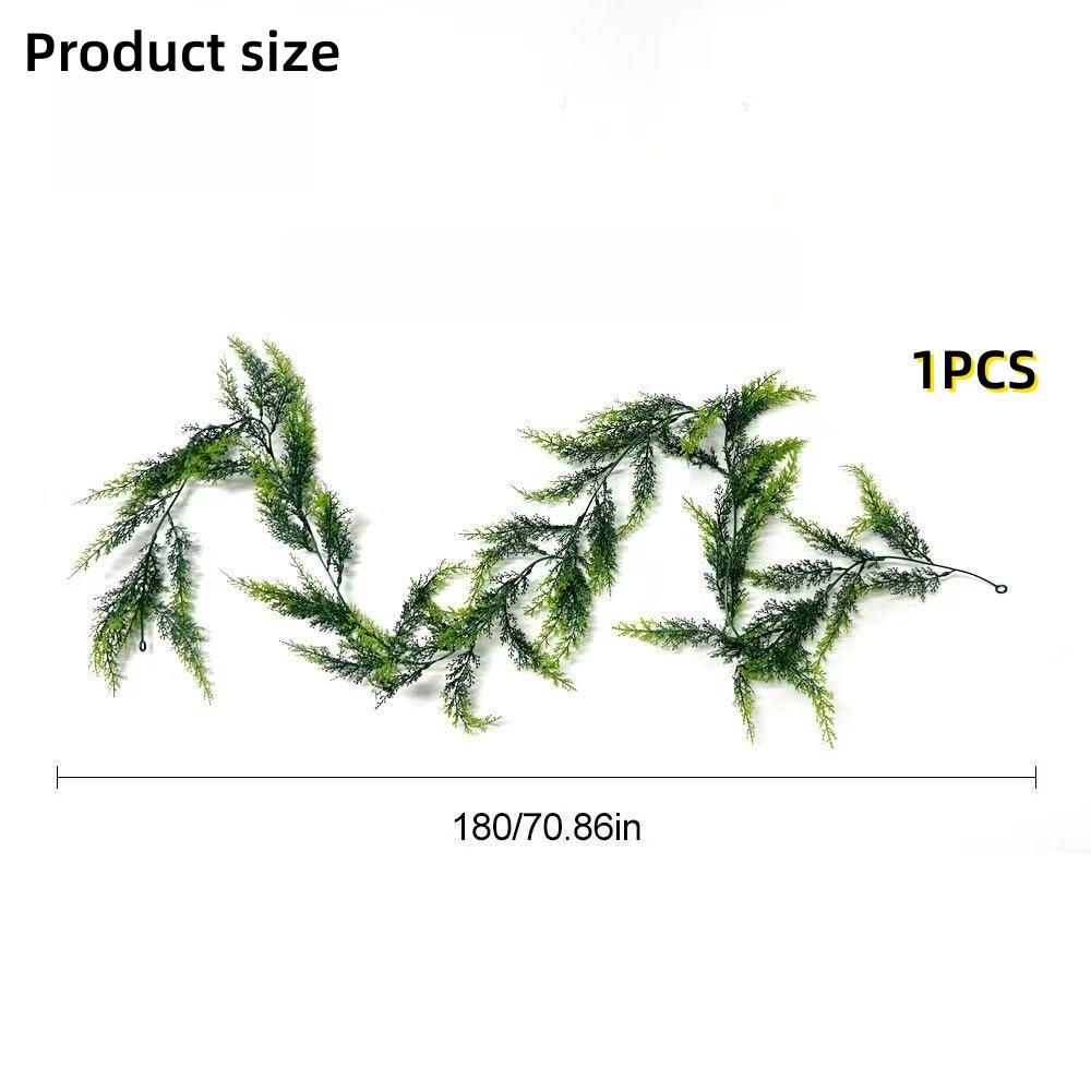 New Artificial Pine Cypress Garland 6FT Lifelike Rattan Vine Greenery Faux Plants for Christmas Indoor Outdoor Decor