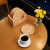 Custom Cup Mat Set Of 6 With Holder, Personalized Handmade Wooden Cup Mat, Personalized Gifts For Wedding, Anniversary, Family, Housewarming