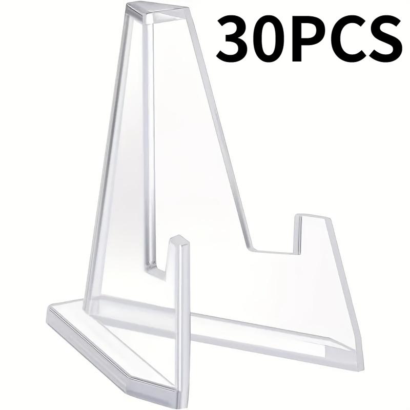30PCS Clear Acrylic Coin Display Stand Triangular Idol Card Picture Holder Mini Easel Rack Medal Photo Display Stand Organizer