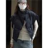 Winter Korean Simple Casual Turn-down Collar Button Down Down Comfortable Sleeveless Warm Coat For Women