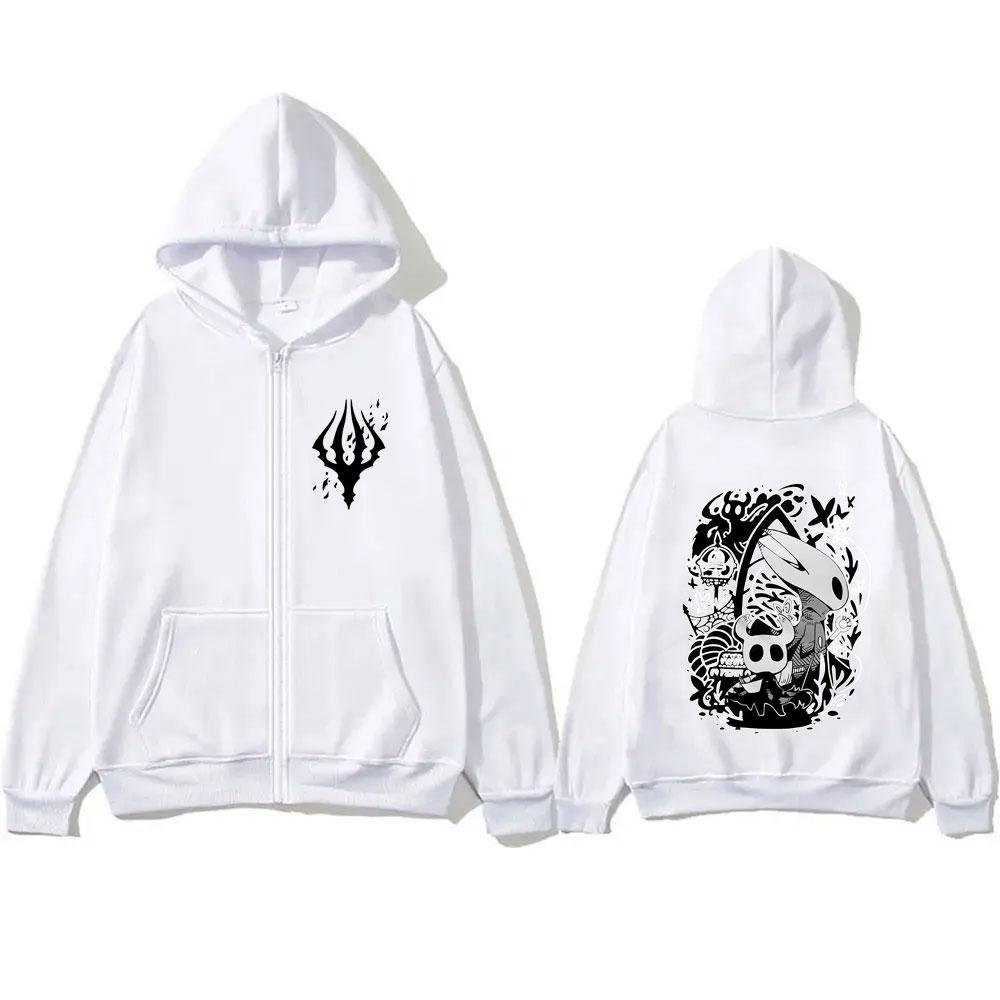 Game Hollow Knight Graphic Zipper Hoodie Men Women Clothing Cotton Casual Oversized Streetwear Male Vintage Zip Up Jacket Coat