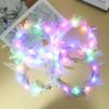 Led Feather Wreath Crown Light-Up Luminous Headdress For Women Girls Wedding Christmas Glow Party Decoration