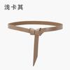 Ladies' New Leather Belt Casual Versatile Pure Cowhide Thin Waistband Knotted Waist With Dress, Suit Waist Cinching Outer Outfit