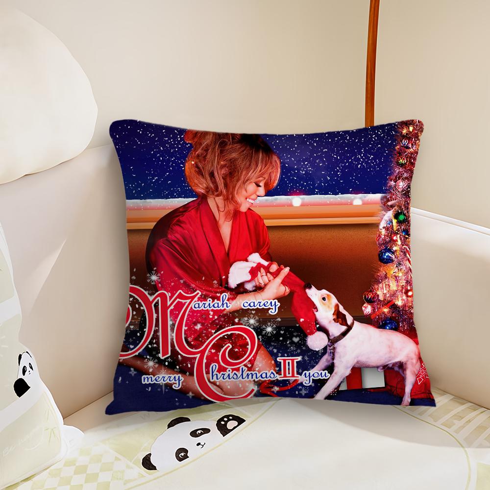 Singer M-Mariah Carey Merry Christmas Pillow Case Living Room Sofa Cushion Cover Suitable For Home Bedroom Room Decoration
