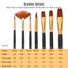 7pcsCelsiusset Art Paint Brushes Set Round & Flat & Filbert & Fan Tips Professional Drawing Paintbrushes Nylon Hair Wooden Handle for Watercolor Acryl