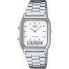 Ana-Digi Quartz Wristwatch Vintage Series AQ-230A-7DMQ Unisex Dual Time White