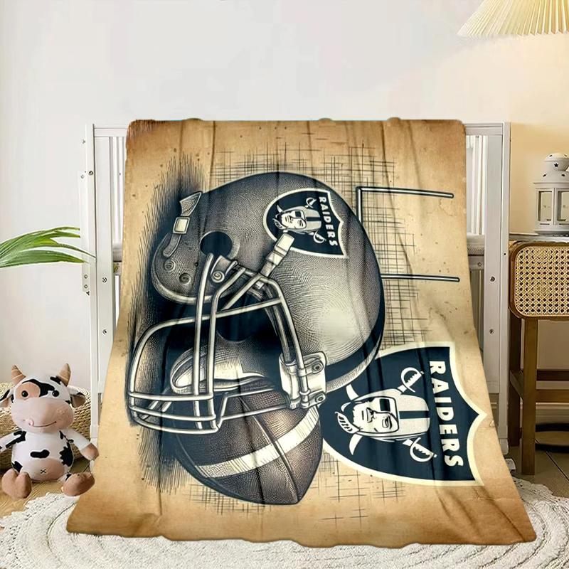 Football Club Emblem Blanket Flannel Blanket for Bed, Sofa, Camping, Hiking, Picnic Essentials, Gift for Family Fan Gifts