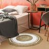 Round Jute and Cotton Rug White Circle Diam.90