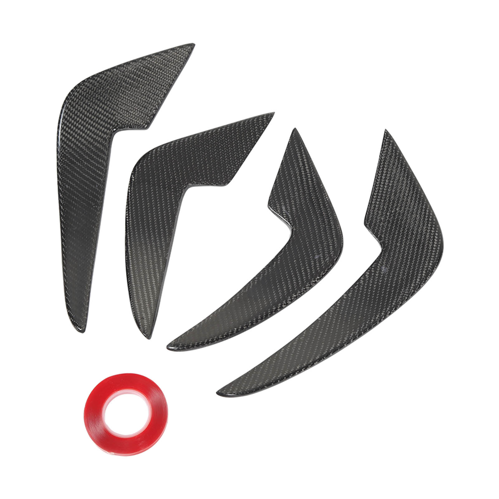 

4 шт. автомобильный бампер губа сплиттер глянцевая поверхность углеродное волокно бампер губа спойлер плавник подходит для F87 M2 2016