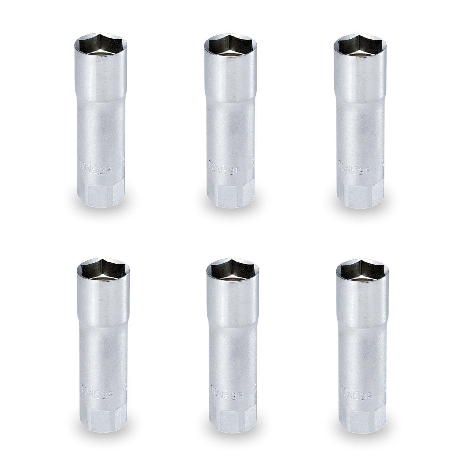 

TONE Hexagonal Plug Socket with 18mm Pack of 6 3P-18S-6S Magnet, 9.5mm (3/8 ) Drive, Width,