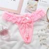 Lace Crotchless Pearl Thong - Sexy Transparent T-Pants, Plus Size, Erotic Open Crotch.