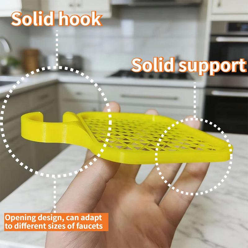 Sink Organizer Drainer Rack Multi-functional Plastic Storage Rack Fits 28mm Diameter Faucets. Hold Sponges, Soap, Dishcloths
