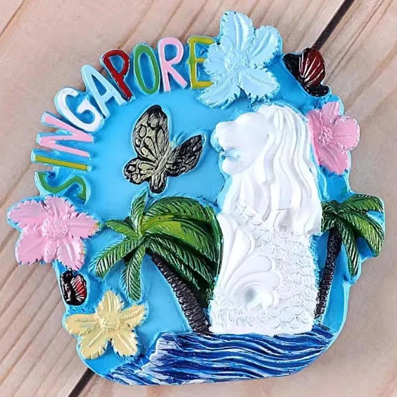 Singapur Reise Souvenirs Merlion Kühlschrankaufkleber Thailand Malaysia Kuala Lumpur Kühlschrankmagnete Wohnkultur Hochzeitsgeschenke
