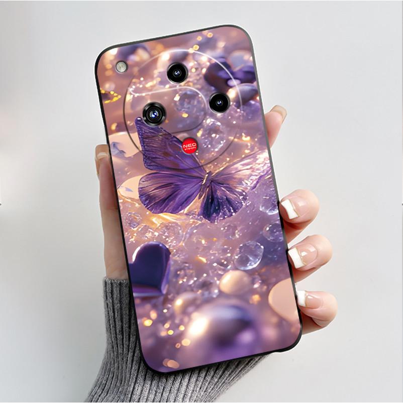 For Nubia Focus 2 5G Z2462N Case Luxury Fashion Butterfly Flowers Soft TPU Silicone Black Cover for ZTE Nubia Focus2 Phone Case