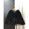 Ostrich fur turkey fur coat women's fur top short winter cotton winter