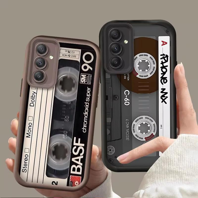 Retro Tape Pattern Phone Case for Samsung Galaxy S26 S25 S24 S23 S22 S21 S20 Plus Ultra FE A73 A72 A71 A52 A53 A32