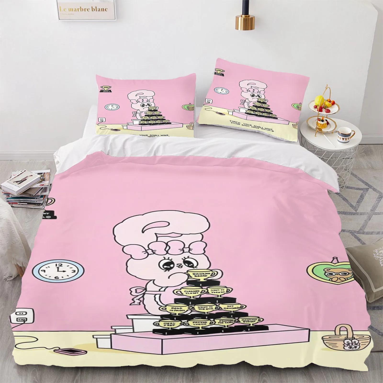 

Ай Си Ле Постельное белье Зайчик Пододеяльник Аниме Дом С Наволочкой Милое Принтованное Мультяшное Одеяло EU Single 135x200cm