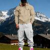 Men's Casual Loose Plus Velvet Outdoor Workwear  Hooded Sweatshirt And Sweatpants Suit
