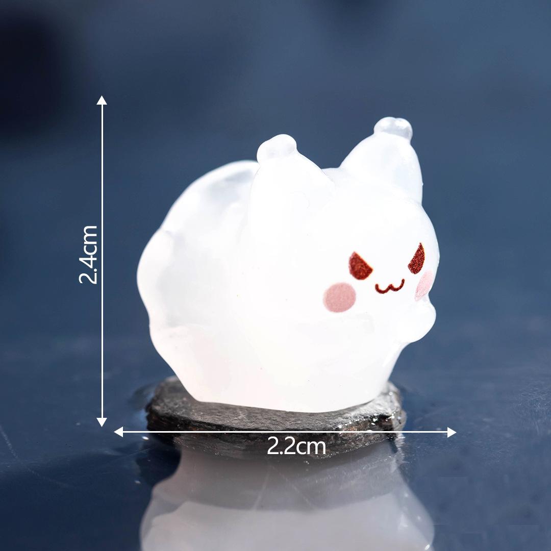 

Микропейзаж Милая светящаяся в темноте фигурка кота Маленькое привидение Декоративные аксессуары для рабочего стола Мини-украшения Luminous cat ghost10pc