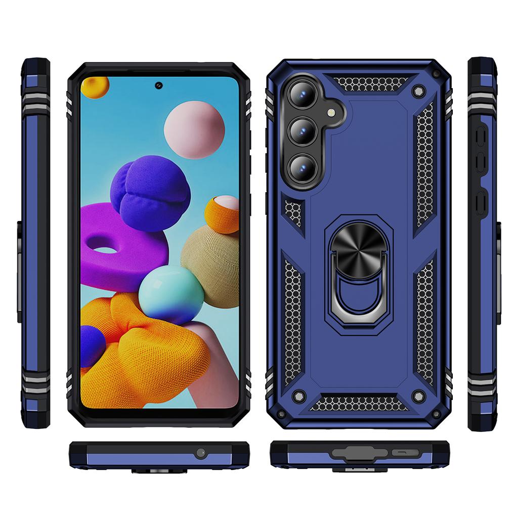 For Samsung Galaxy A35 5G Cell Phone Case Ring Kickstand TPU+PC Drop-proof Back Cover