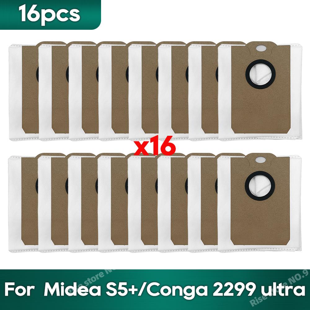 Fit for Midea S5 Plus, Conga 2299 Ultra Home X-Treme Genesis Vacuum Accessories Dust Bag Hepa Filter Roller Side Brush Mop