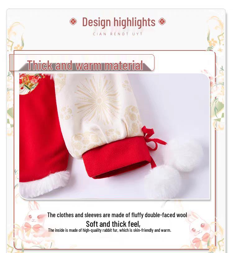 Girls' Ming Dynasty New Year Princess Tang Suit Dress for Autumn/Winter