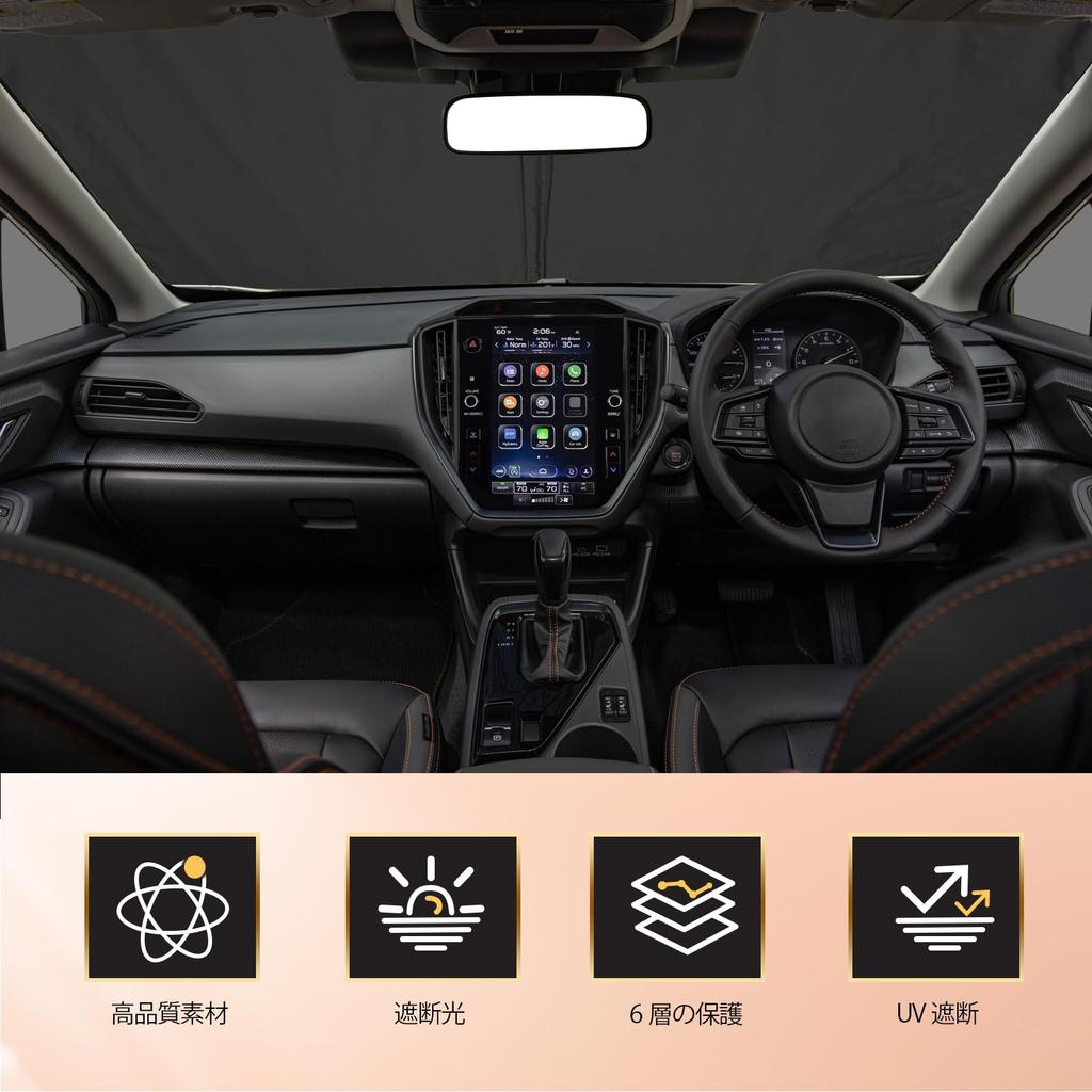 LUWU Bilsolskydd för Subaru Crosstrek Crosstrek Crosstrek Kompatibel med GUD Vikbart Vindruta UV-sol UV Förvaringsväska Ingår (GU-serien) -