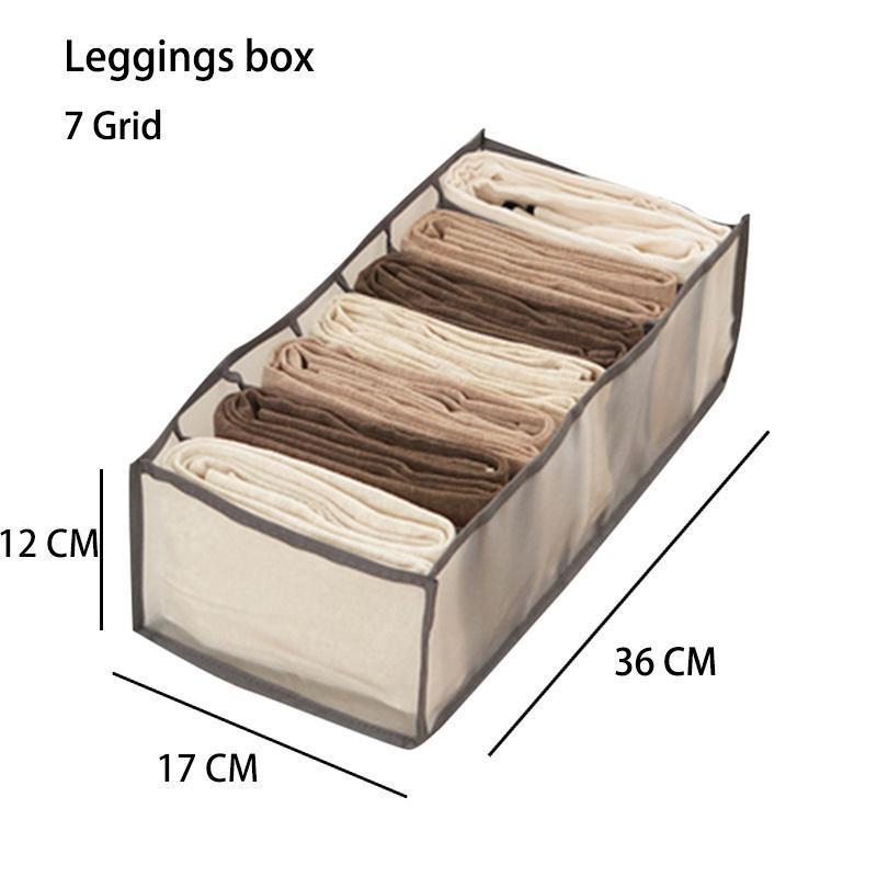 6/7/9/11 Grids Washable Jeans Compartment Storage Box Closet Clothes Drawer Mesh Separation Box Stacking Pants Storage Artifact