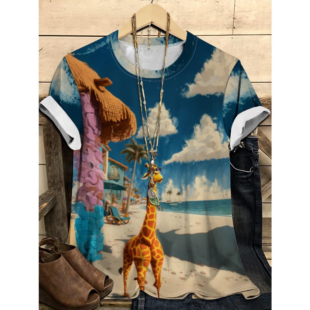 

Cute Animal Pattern 3D Digital Printing Women s Trendy Round Neck Short Sleeved T-shirt 6XL