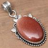 Pendant Red Sun Sitara Gemstone Handicraft Valentine'Day Silver Jewelry 2"