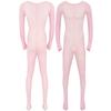 Mens Solid Color Bodystocking Long Sleeve Stretchy Bodysuit with Bulge Pouch Nightwear Underwear