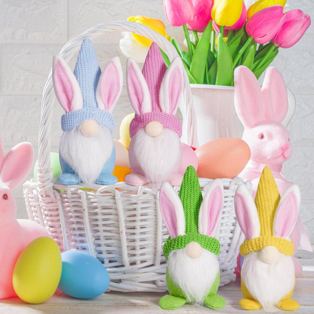 Easter Bunny Gnome Doll Ornament - Cute Rabbit Decoration for Party Atmosphere