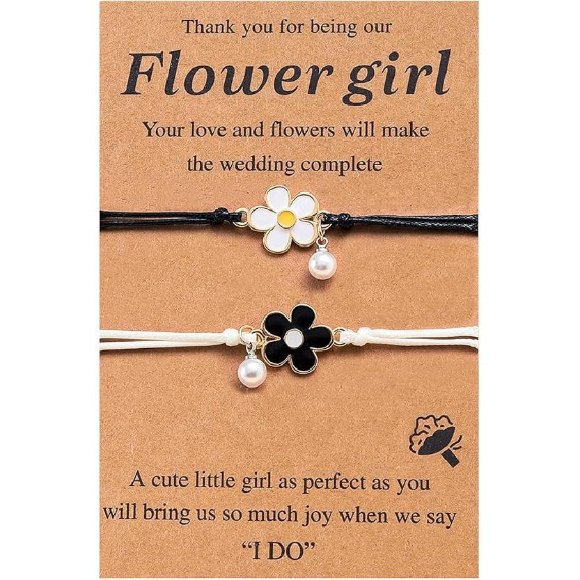 DATOA Best Friend Bracelet Matching Relationship Flower Braided Rope Bracelet Friendship Jewelry Gift for Couple Friends