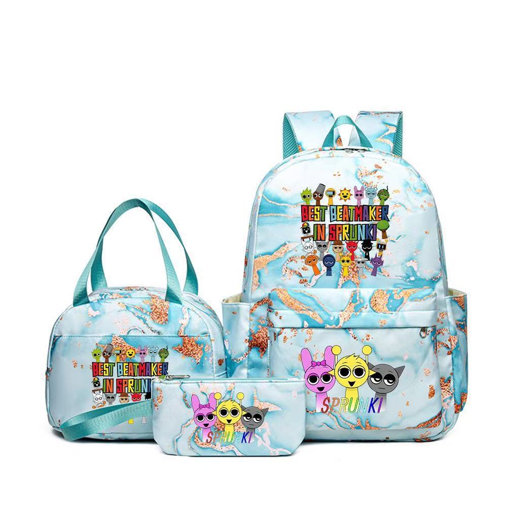 Rhythm zygote student schoolbag children's backpack backpack three-piece set