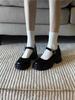 Woodpecker Black Chunky Heel Mary Janes for Women - Height Increasing, Spring/Autumn 2025, Japanese JK Style