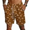 Mens Board Shorts with Drawstring Waist and Tropical Tree Print Quick Dry Swim Trunks for Beach Surf Sports