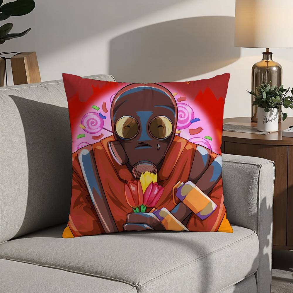 Tf2 Team F-Fortress 2 Pillow Case Sofa Decorative Home Double-sided Printing Short Plush Cushion Pillow Cover Holiday Gift
