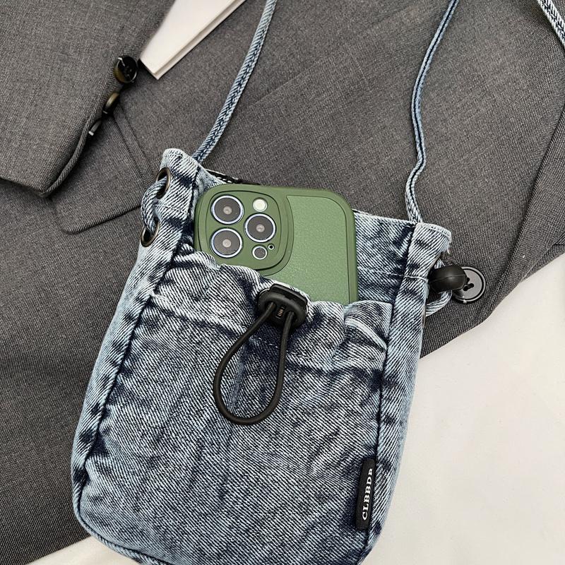 Lightweight Mobile Phone Bag Women's Denim Crossbody Bag Travel Coin Purse