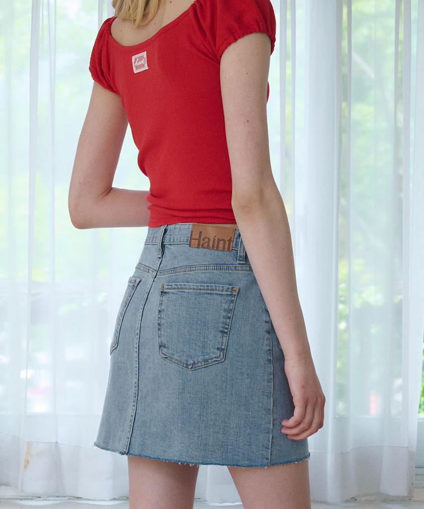 Heint Sky Washed Denim Skirt_Blue