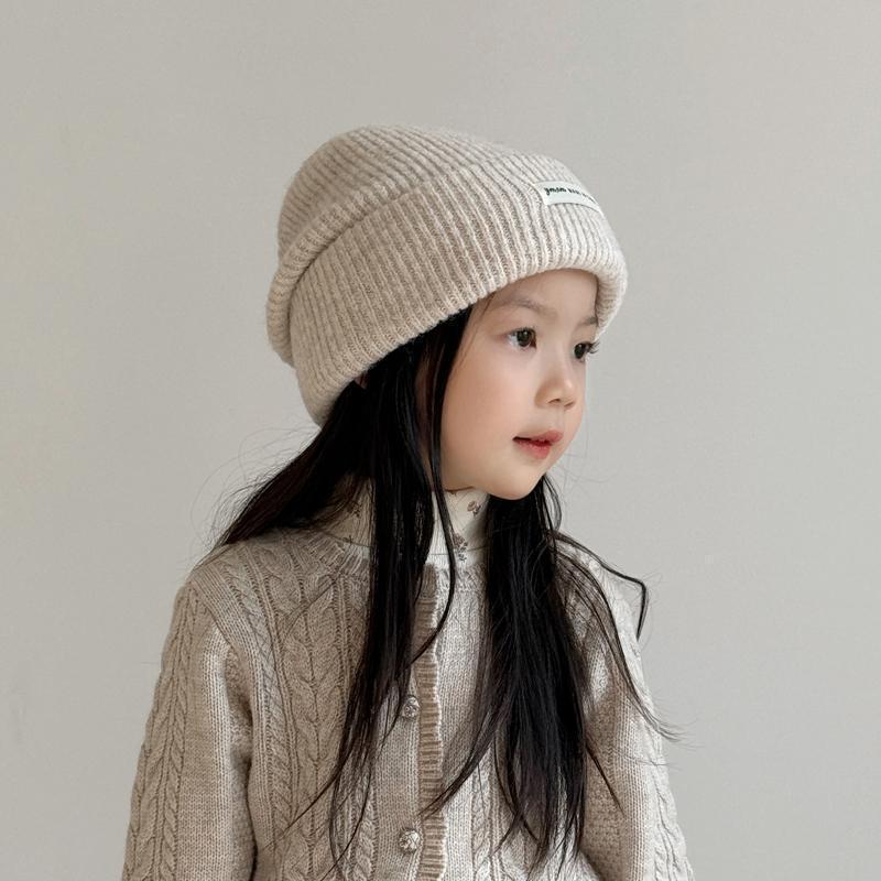 2025 New Winter Wool Slouchy Hat for Kids - Girls' & Boys' Knit, Autumn/Winter Cold Protection