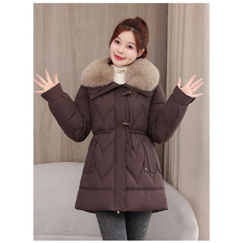 

Зимняя куртка с хлопковой подкладкой Новая куртка с хлопковой подкладкой плюс бархат Западный стиль Для женщин среднего и пожилого возраста Зимняя длинная пуховая куртка с хлопковой подкладкой 2XL