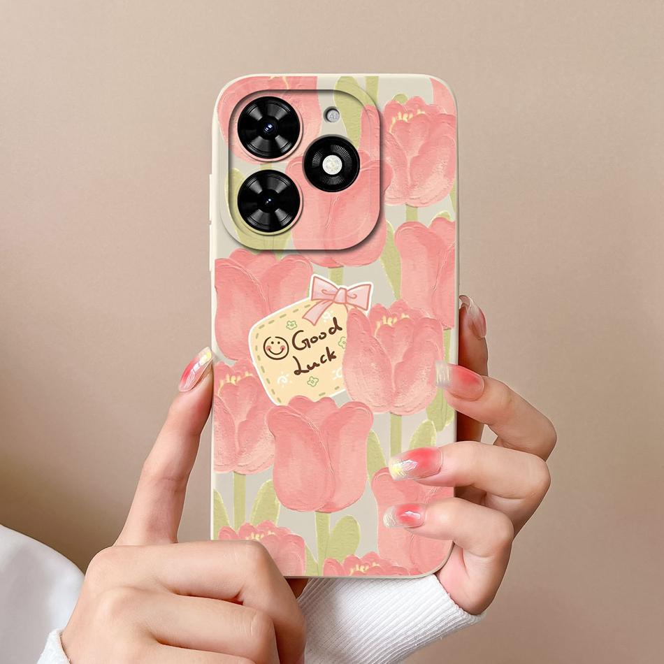 Case For Tecno Spark Go 2024 Cute Pilot Soft Liquid Silicone Upgrade Lens Protection Back Cover For Tecno SparkGo Coque Bumper